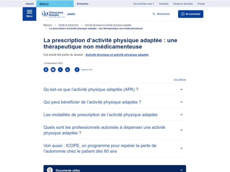 L&rsquo;activité physique adaptée (APA)